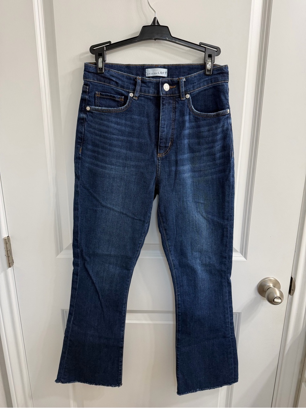 Loft The Kick Crop Dark Wash Jean